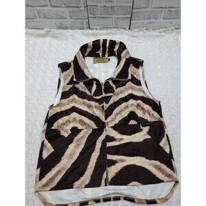DAY ONE CAMOUFLAGE Womens Zebra Cowboy Suede Vest Size Small